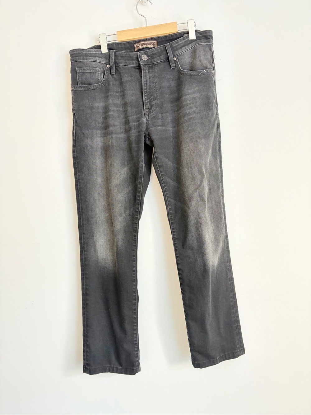 34 Heritage Courage Mid Rise Straight Black Jeans Quiet Luxury Minimalist 36/34